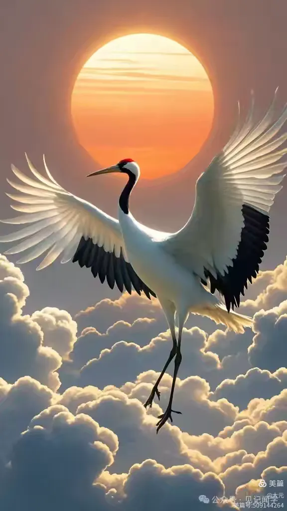 祥瑞美图轩 4 .吉祥鸟:丹頂鹤